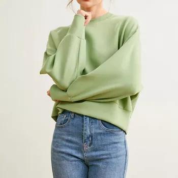 Soft Viscose-Blend Drop-Shoulder O-Neck Sweatshirt